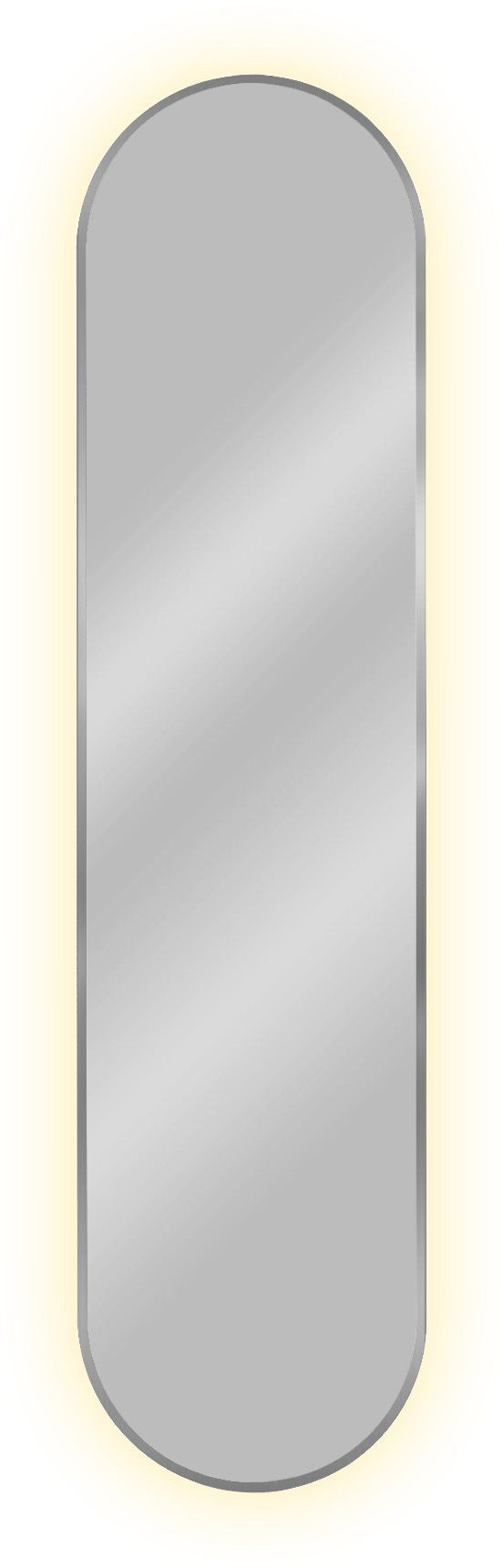 Baltica Design Tiny Border Pastille zrcadlo 40x155 cm oválný s osvětlením stříbrná 5904107905662