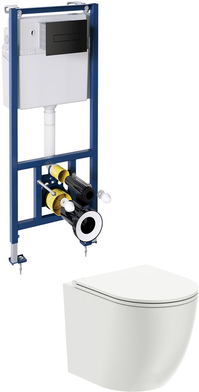 Omnires Ottawa wc souprava s mísou, sedátkem a tlačítkem OTTAWASETBPBL