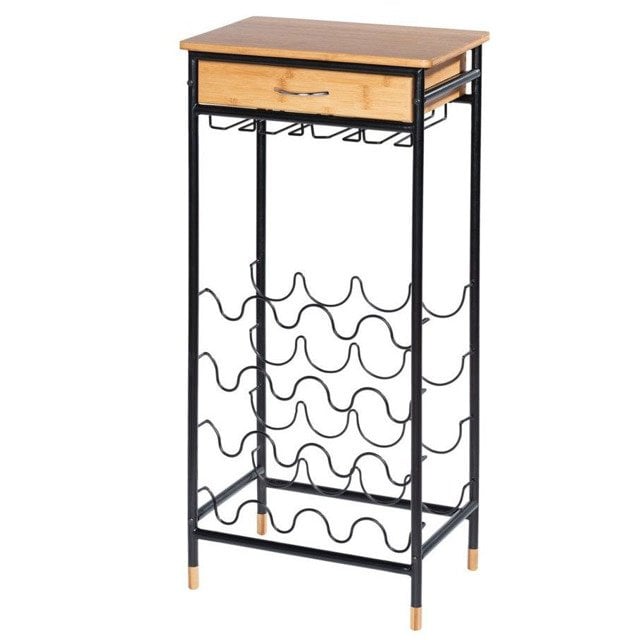 Wenko Loft stojan na láhve 48x30x95 cm černá-hnědá 50705100