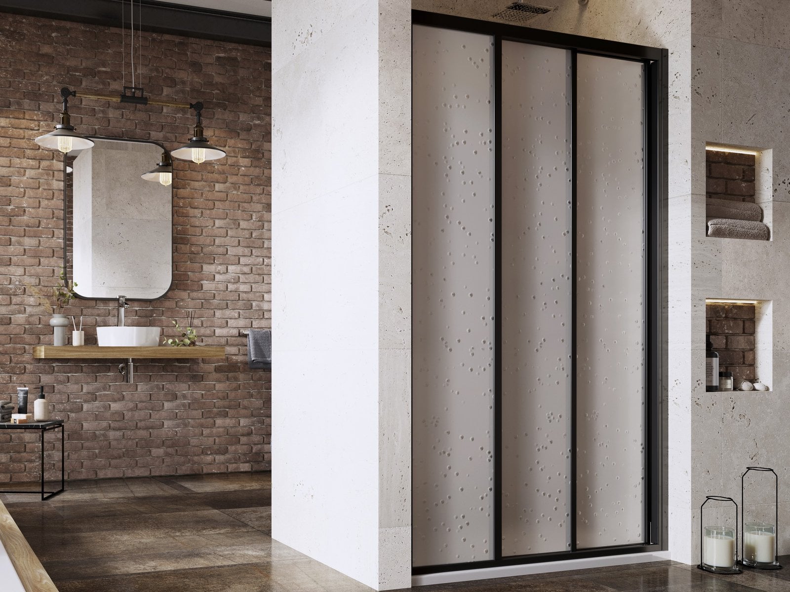 Ravak Supernova sprchové dveře 120 cm posuvné černá matný/polystyrenový materiál 00VG03R211