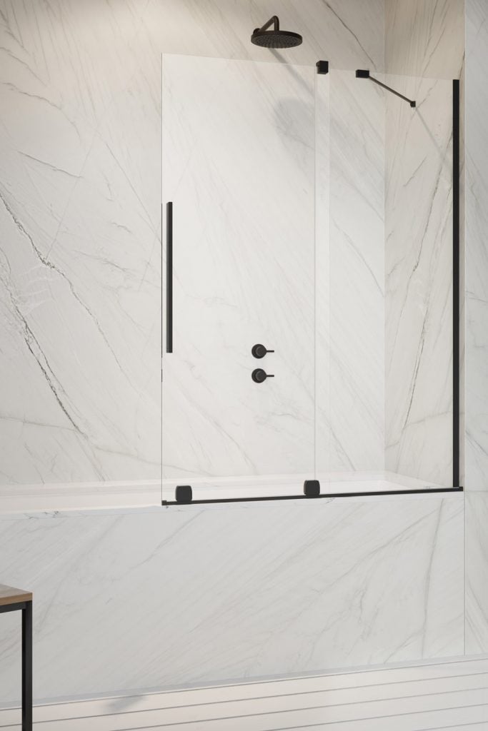 Radaway Furo PND II dveře zástěny 53.8 cm dvoudílný černá matný/čiré sklo 10109538-54-01R