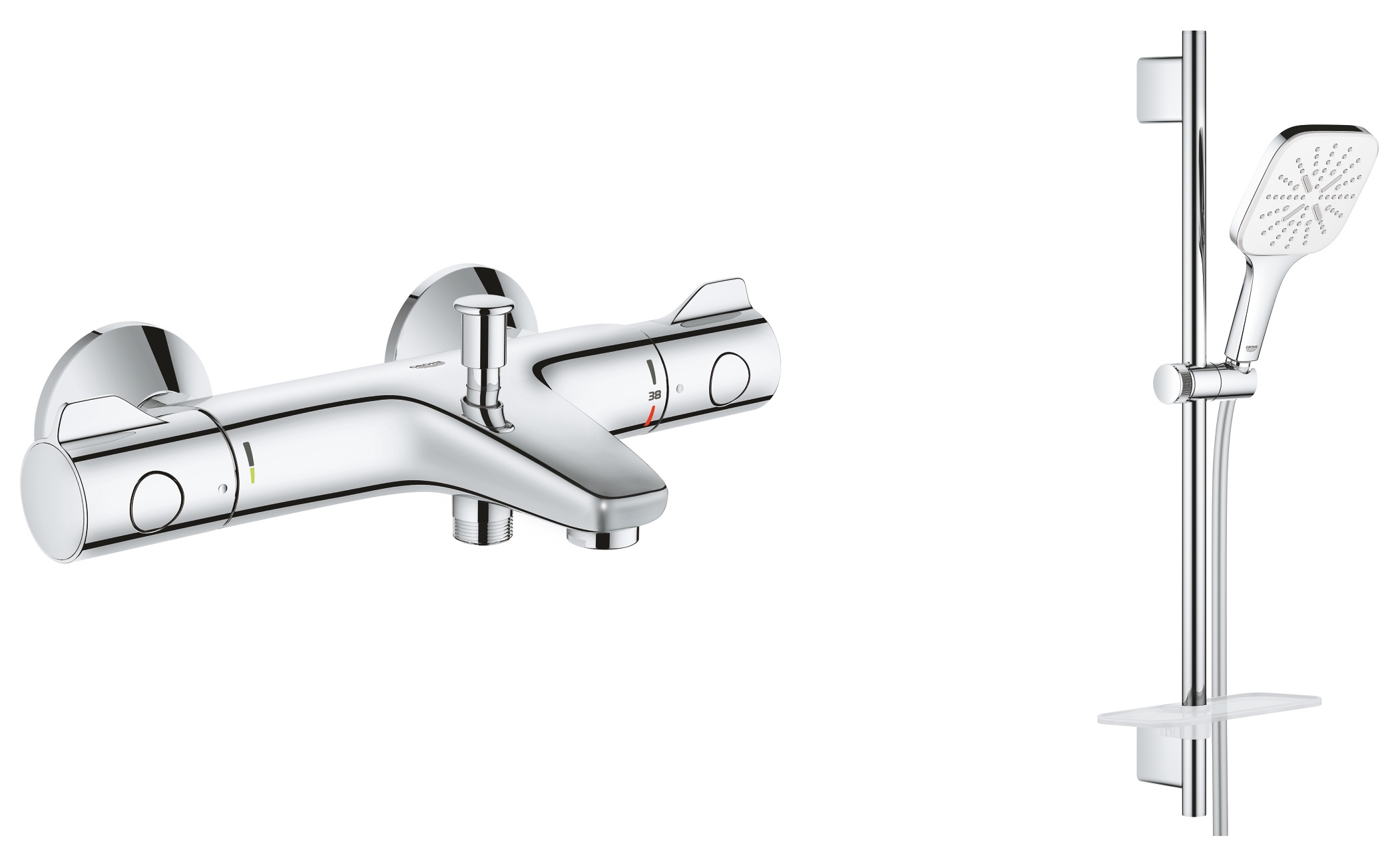 Sada vanová baterie Grohe Grohtherm 800 34567000, sprchová sada Grohe Vitalio SmartActive 26596000