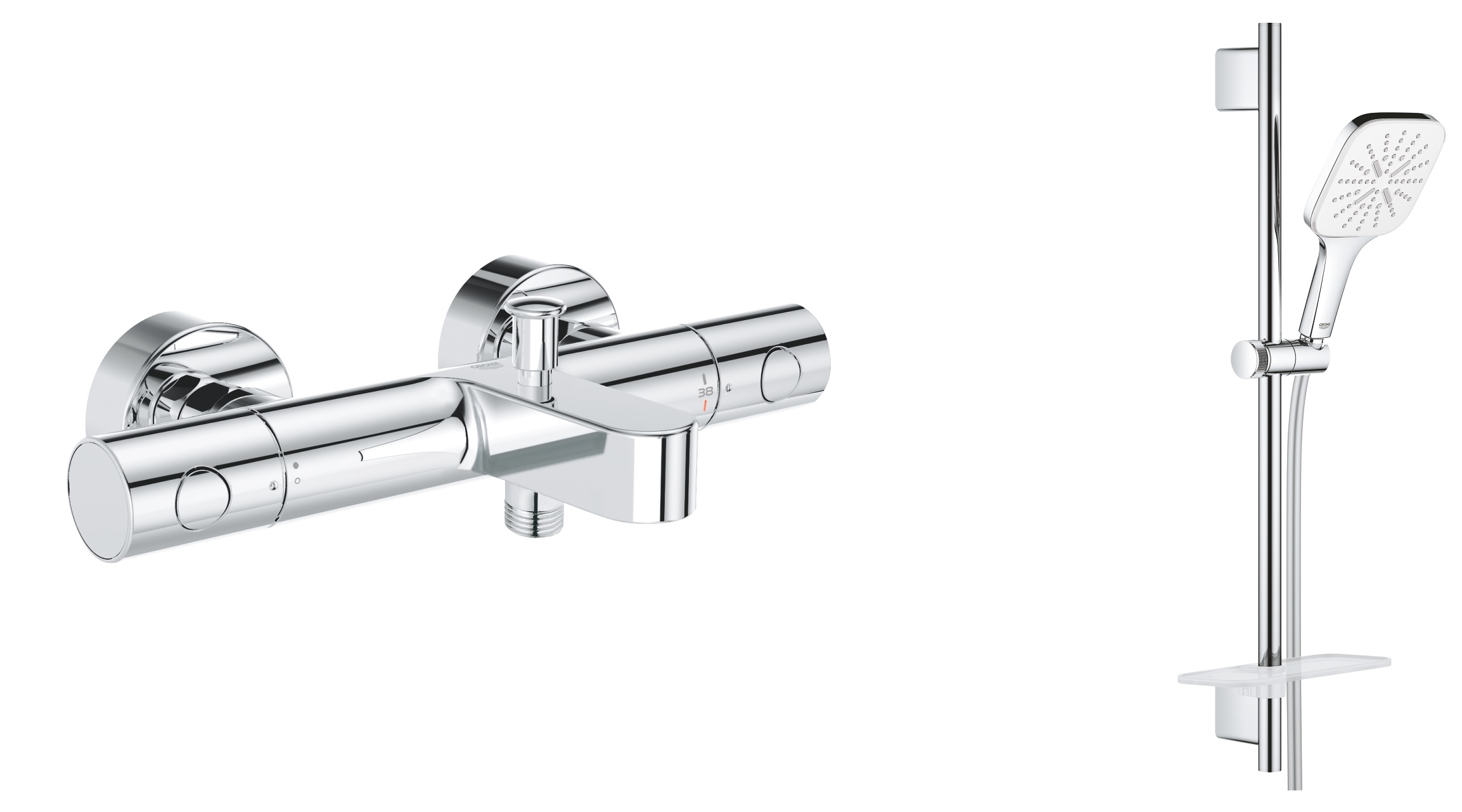 Sada vanová baterie Grohe Grohtherm 800 Cosmopolitan 34766000, sprchová sada Grohe Vitalio SmartActive 26596000