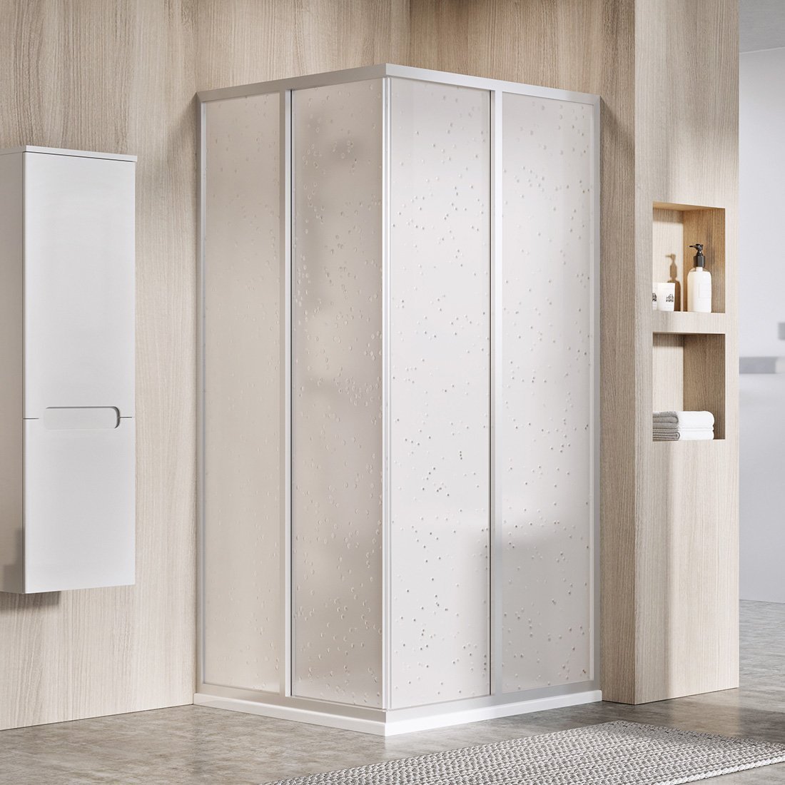 Ravak Supernova sprchové dveře 80 cm posuvné satén matný/polystyrenový materiál 14V40UO211