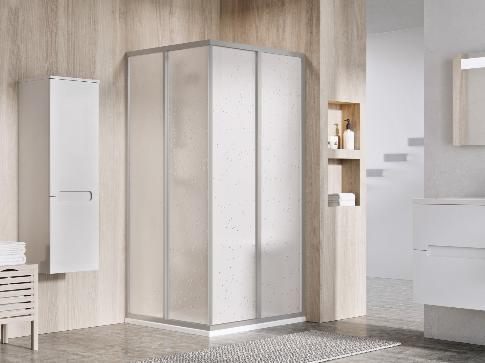 Ravak Supernova sprchové dveře 80 cm posuvné satén matný/polystyrenový materiál 14V40UO211