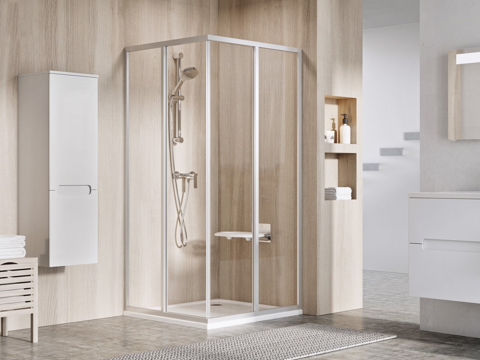 Ravak Supernova sprchové dveře 80 cm posuvné satén matný/průhledné sklo 14V40UO2Z1