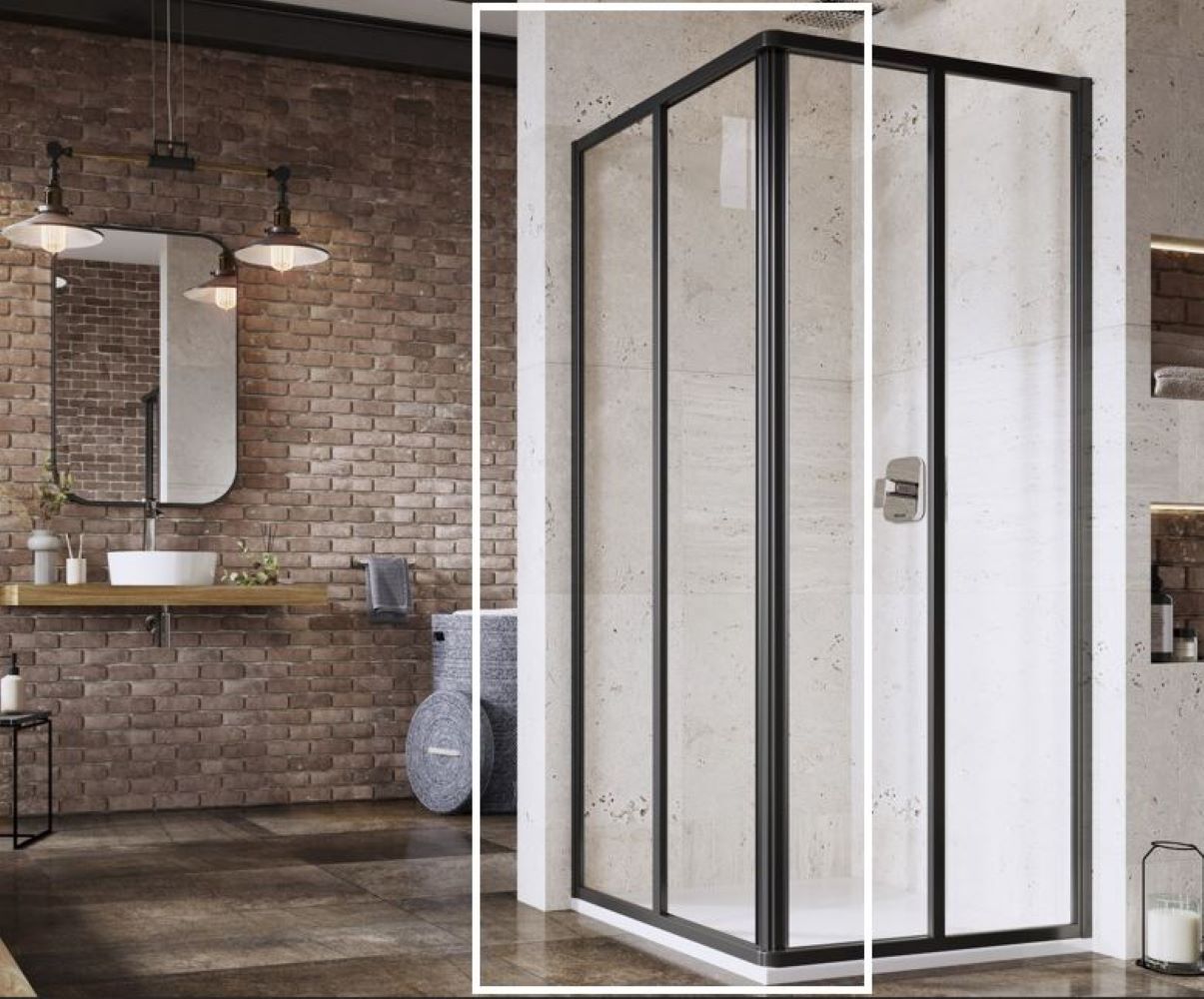 Ravak Supernova sprchové dveře 90 cm posuvné černá matný/průhledné sklo 14V703O2Z1