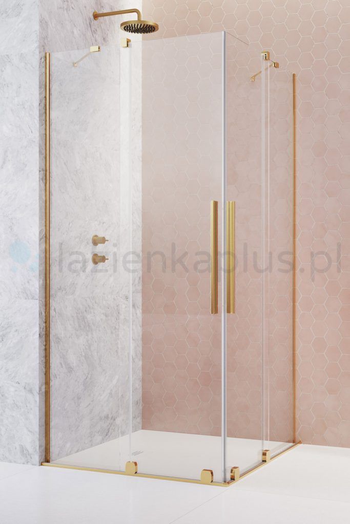 Radaway Furo Gold KDD sprchový kout pravá část 120x120 cm čtvercový zlatá lesk/průhledné sklo 10105120-09-01R