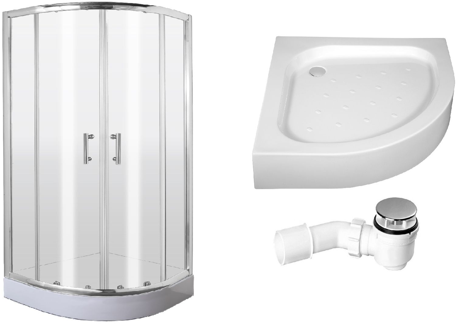 Set sprchový kout Deante Jasmin KGJ051P, půlkruhová sprchová vanička Deante Standard New KTA053B, NHC025C
