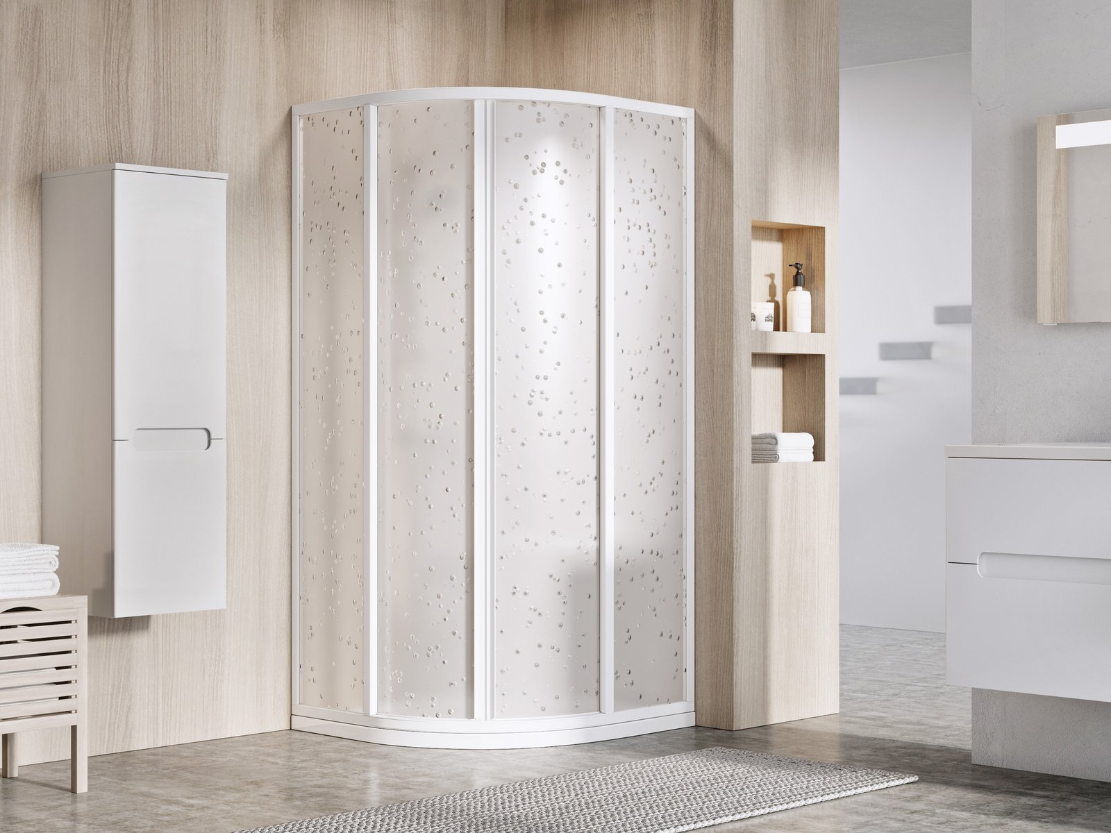 Ravak Supernova sprchový kout 80x80 cm půlkulatá bílá lesk/polystyrenový materiál 3114O10211