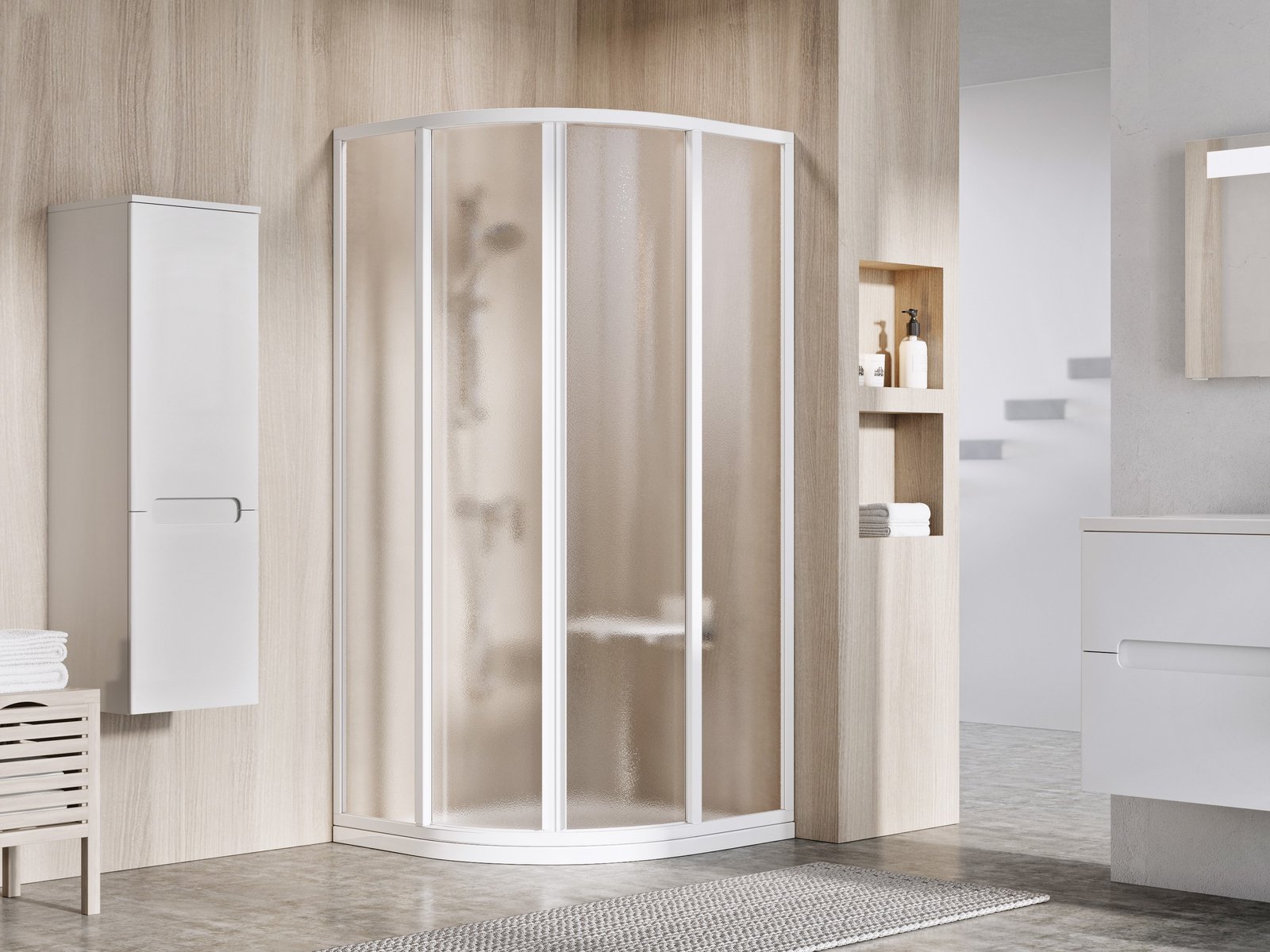 Ravak Supernova sprchový kout 90x90 cm půlkulatá bílá lesk/ 3117O102ZG