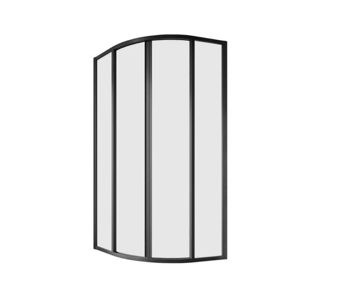Ravak Supernova sprchový kout 90x90 cm půlkulatá černá matný/průhledné sklo 3117O302Z1