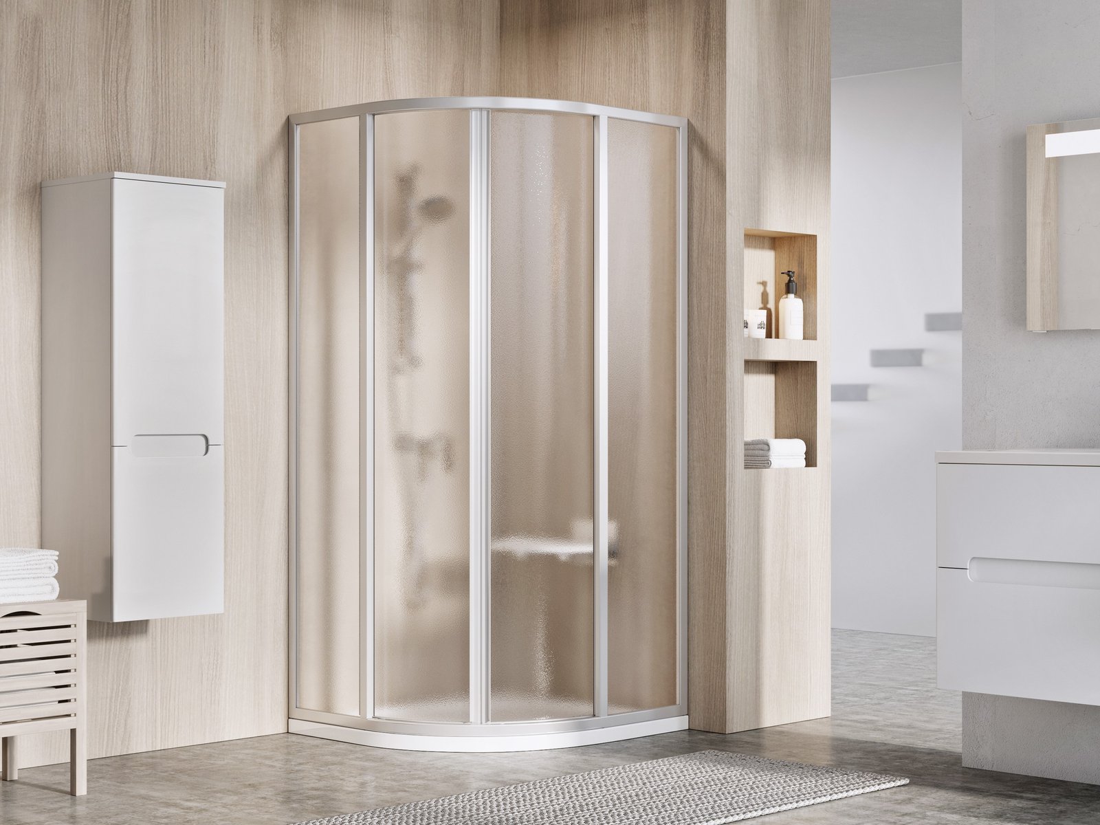 Ravak Supernova sprchový kout 90x90 cm půlkulatá satén matný/ 3117OU02ZG