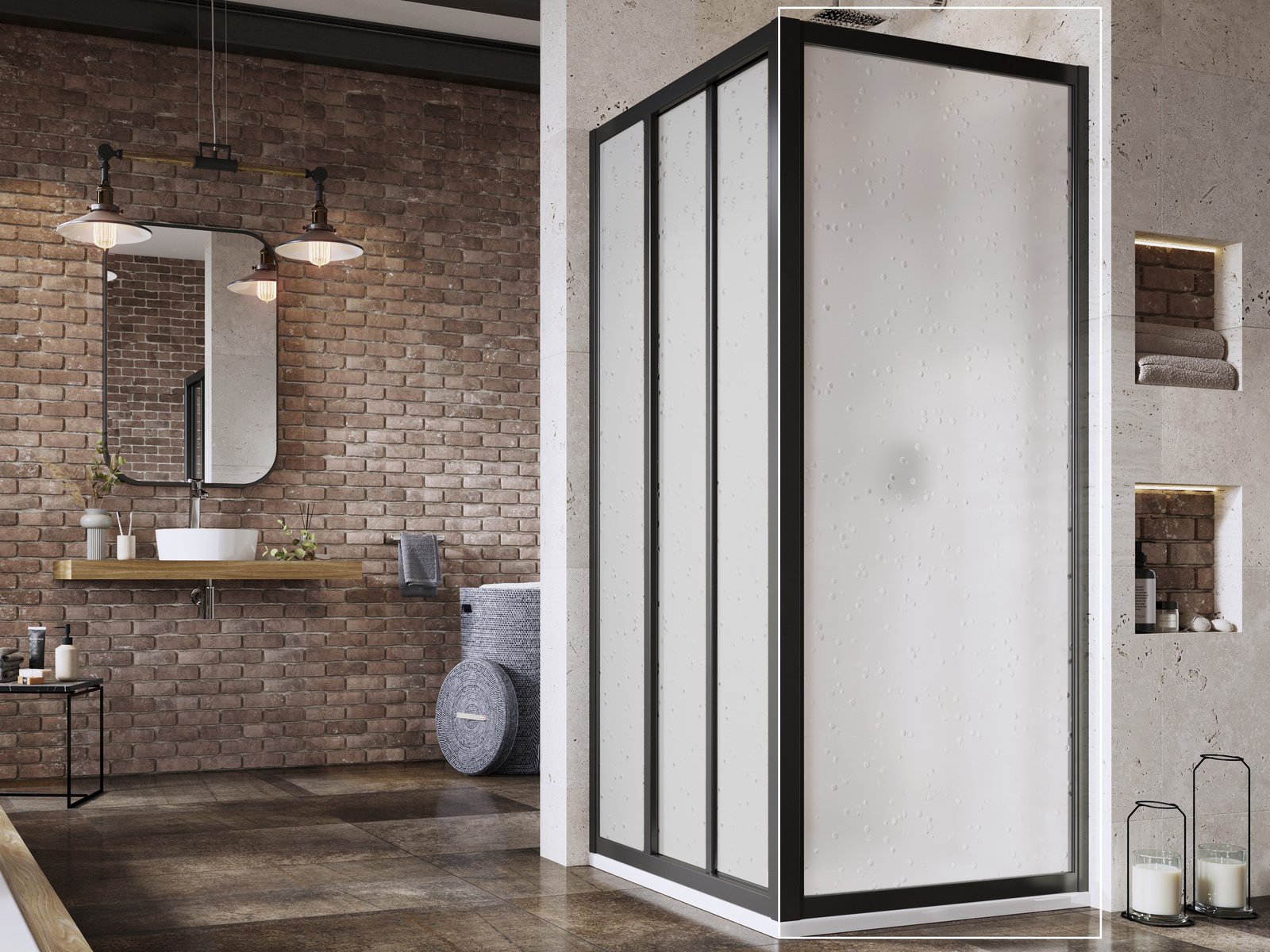 Ravak Supernova sprchová zástěna 80 cm černá matný/polystyrenový materiál 940403R211