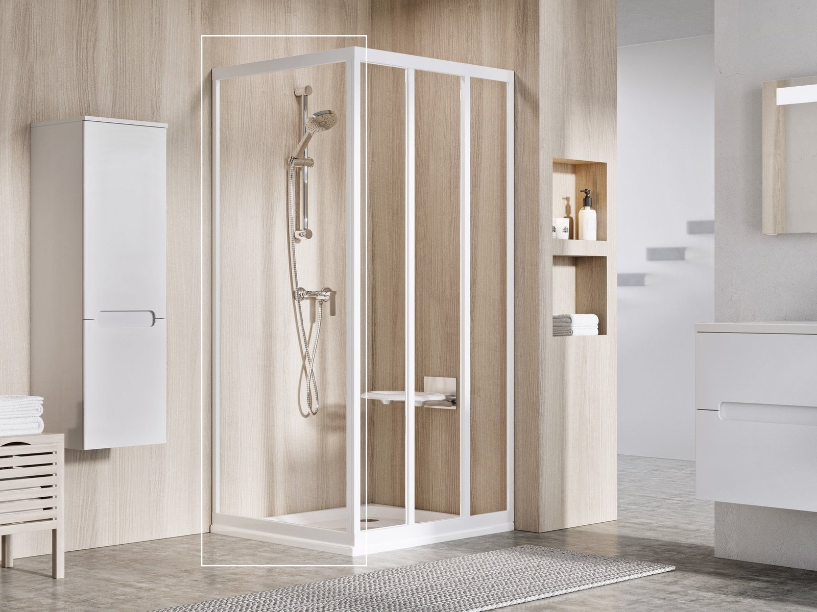 Ravak Supernova sprchová zástěna 90 cm bílá lesk/průhledné sklo 940701R2Z1