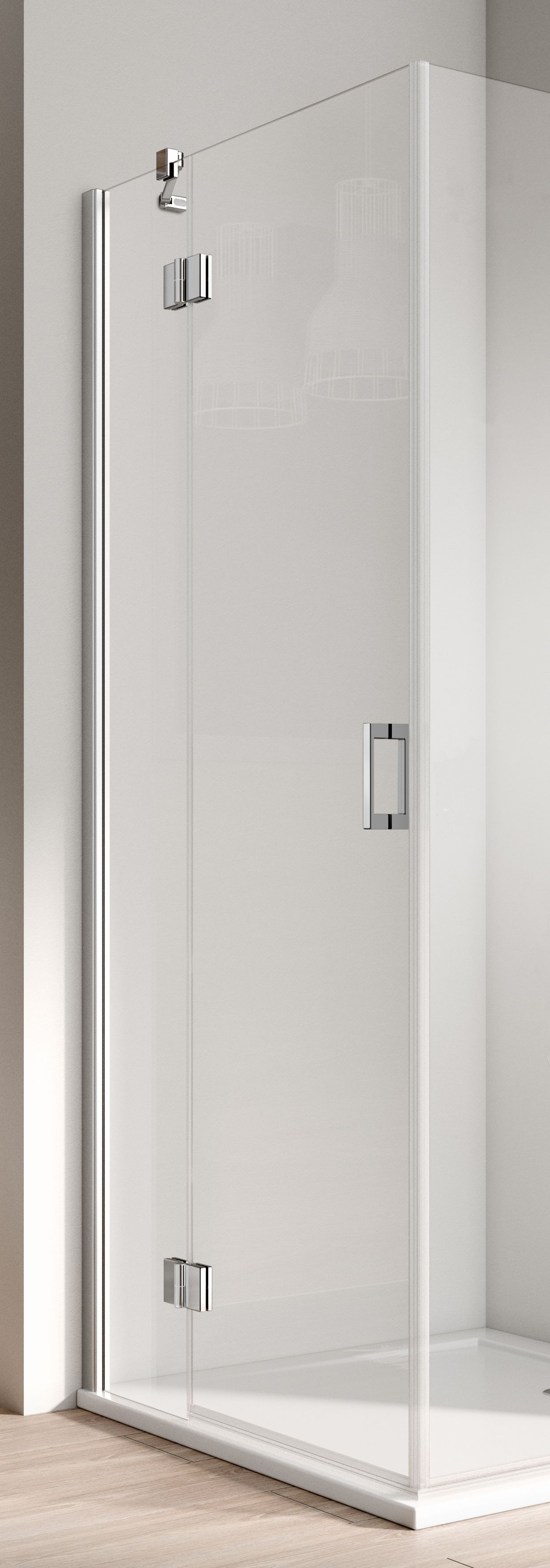 Kermi Osia OSES sprchový kout levá část 80x80 cm čtvercový stříbrná lesk/průhledné sklo OSESL08020VPK