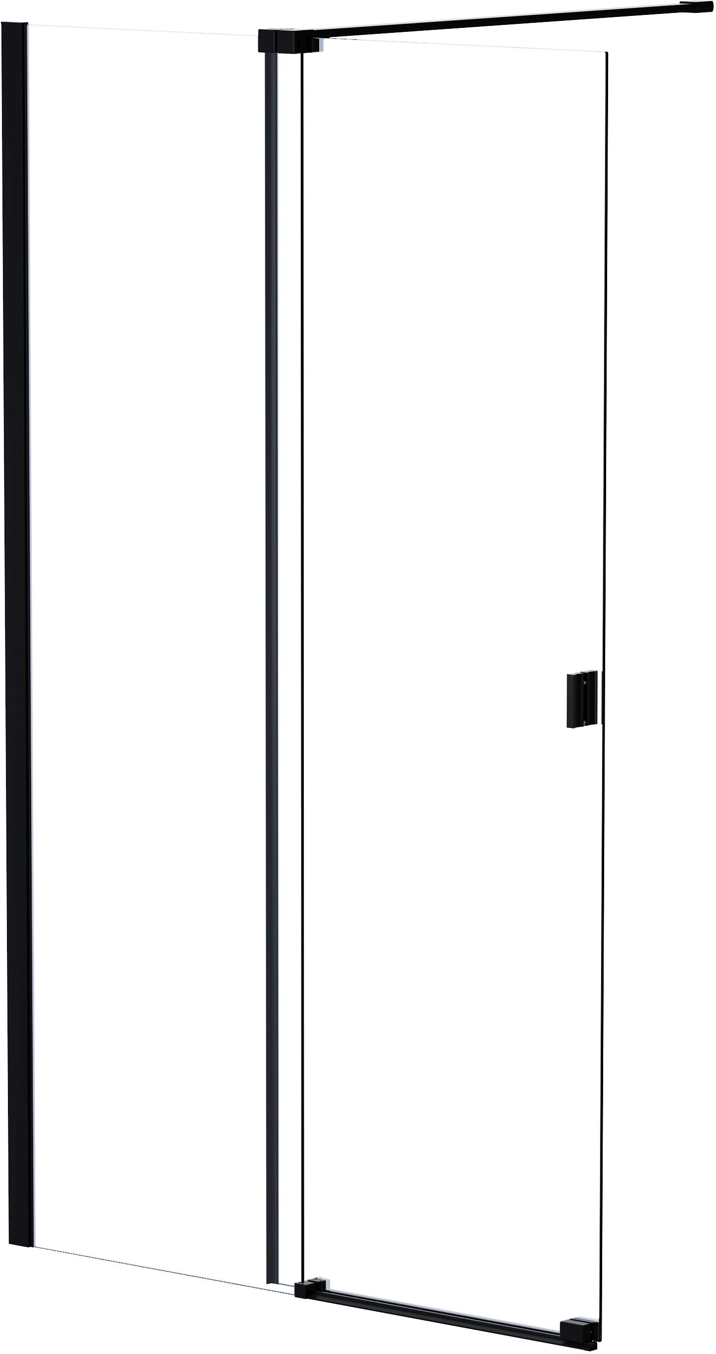 Besco Vayo Black sprchová zástěna s dveřmi 120 cm černá matný/průhledné sklo VYB-120-200C