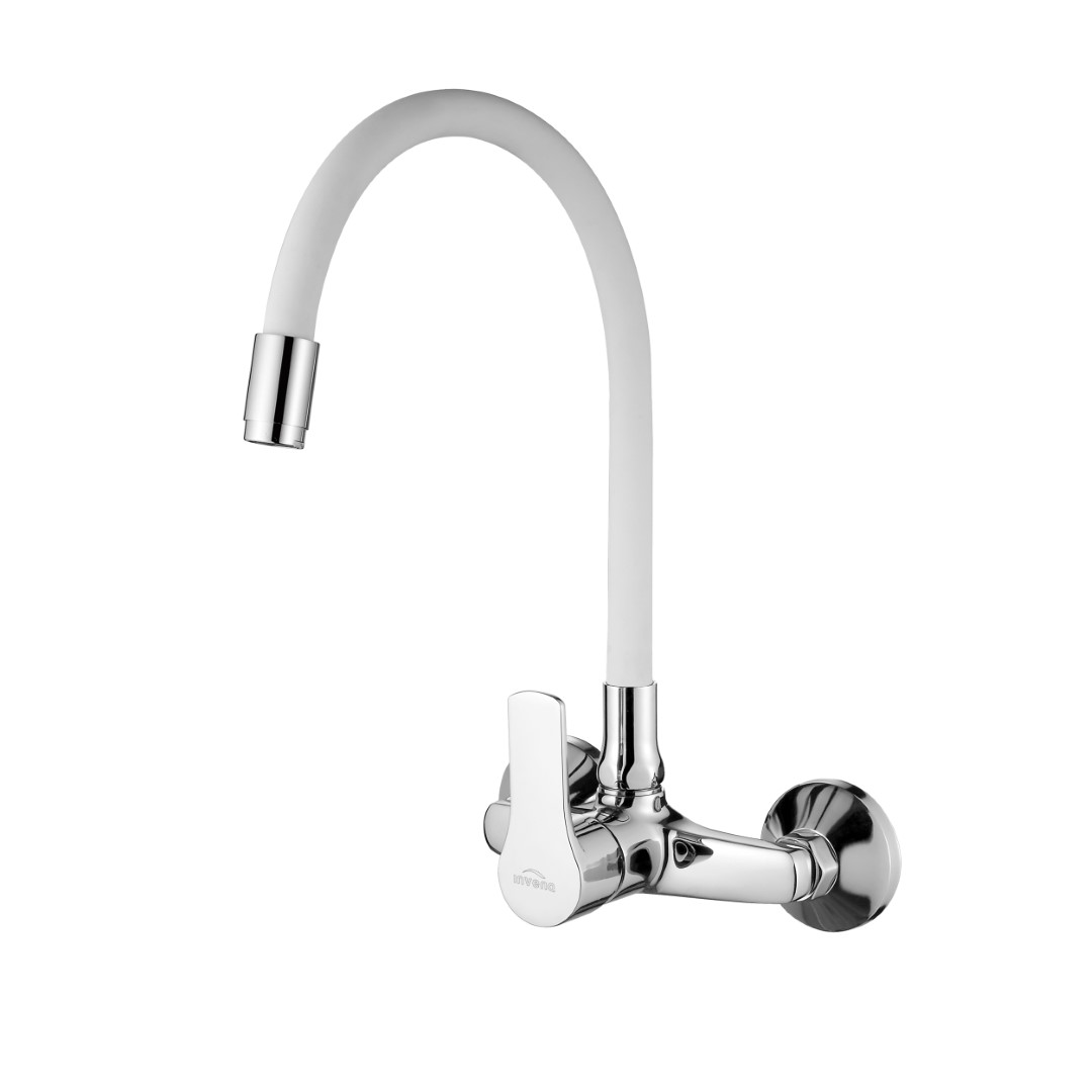 Invena Verso kuchyňská baterie na stěnu chrom-bílá BC-82-E2S