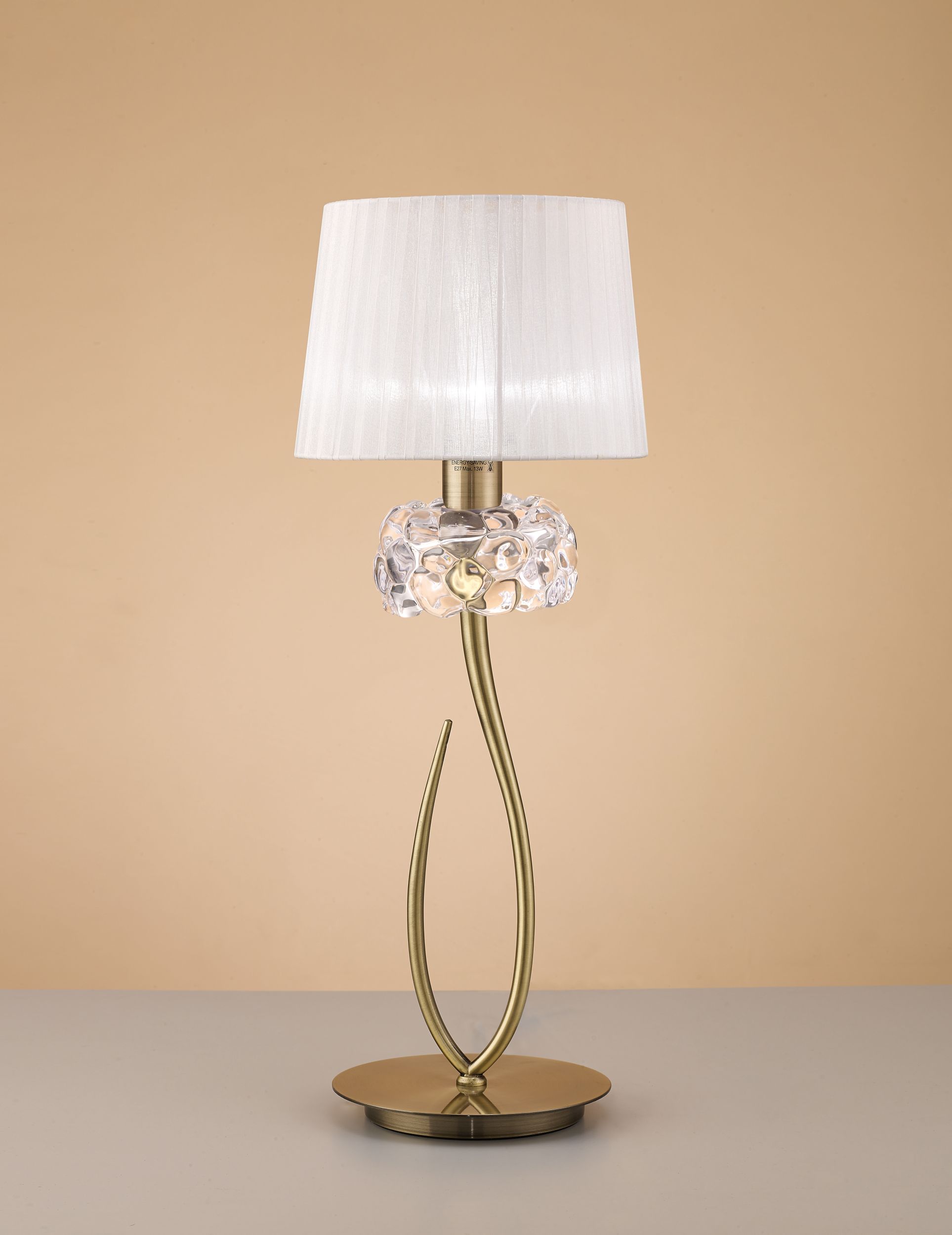 Mantra Loewe stolní lampa 1x20 W bílá-mosaz 4736