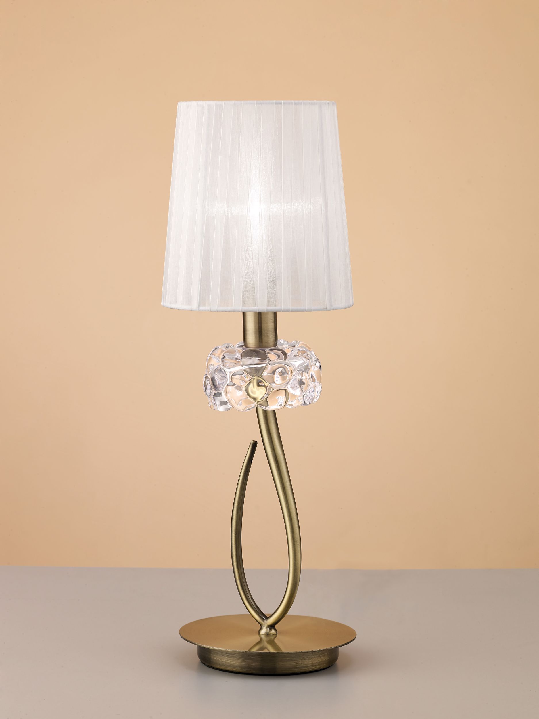 Mantra Loewe stolní lampa 1x20 W bílá-mosaz 4737