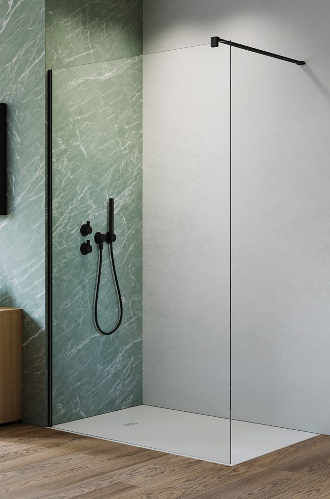 Radaway Nes Black Walk-In II sprchová zástěna walk-in 70 cm černá matný/průhledné sklo 10013070-54-01