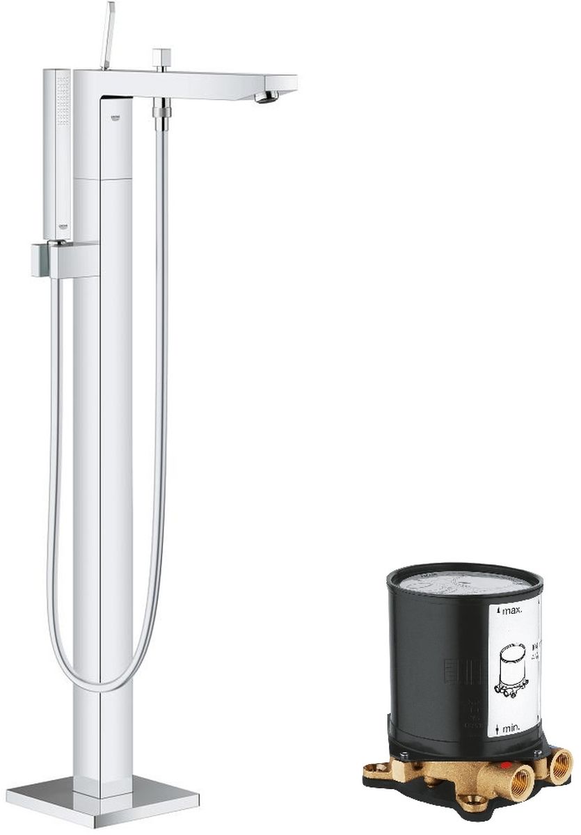 Sada vanová baterie Grohe Eurocube 23667001, podlahový montážní prvek Grohe (produkt bez serii) 45984001