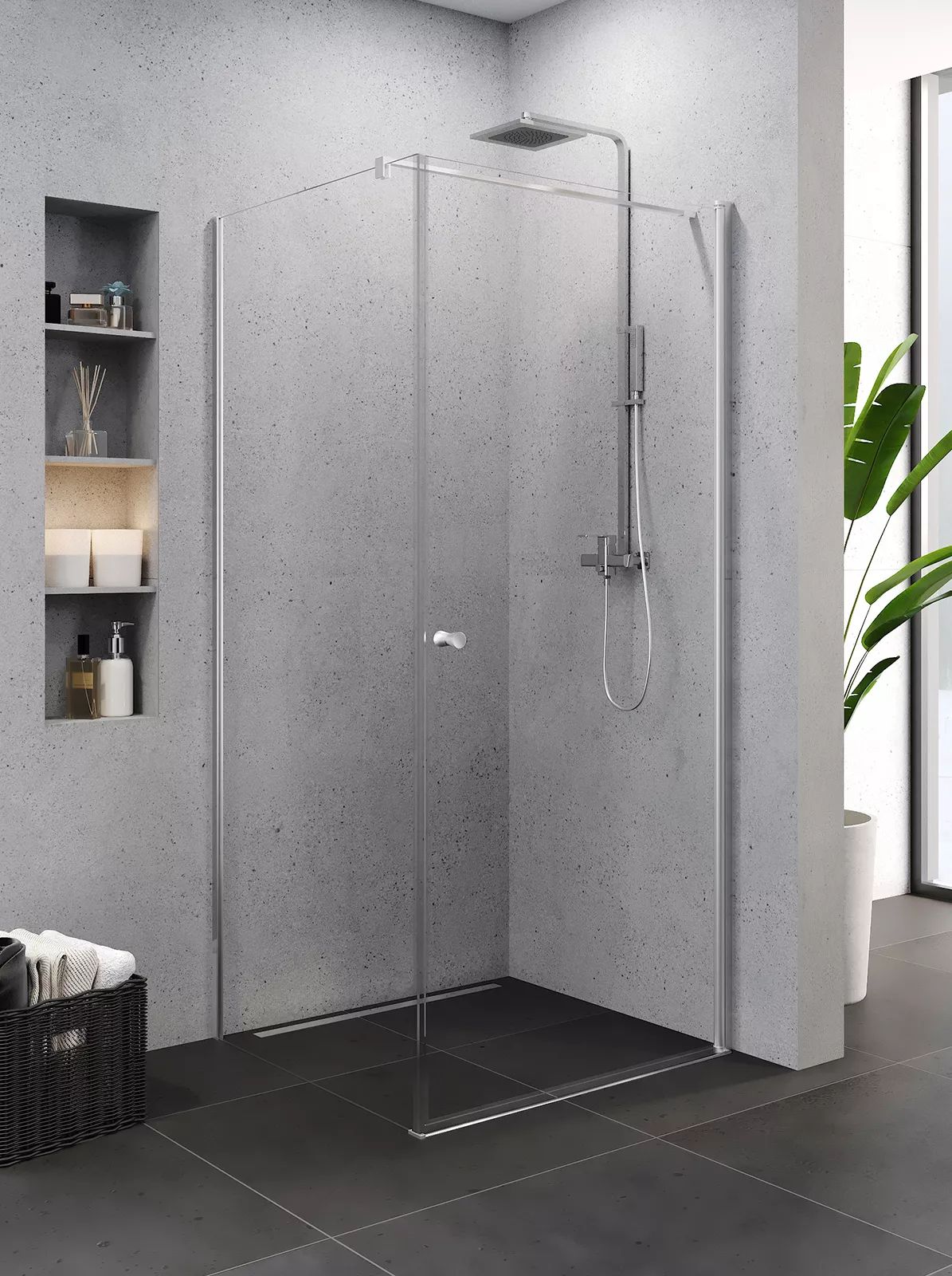 New Trendy Superia sprchový kout 90x80 cm obdélníkový chrom lesk/průhledné sklo K-0798