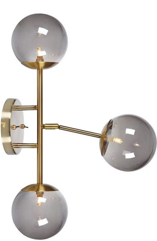 Markslöjd Trinity nástěnné svítidlo 3x20 W mosaz-kouřová 108253