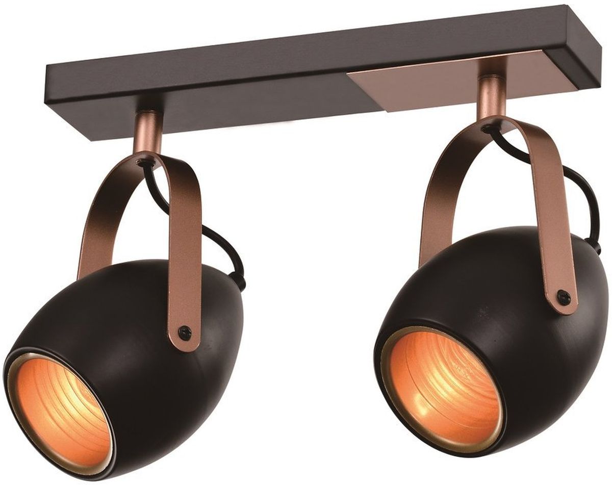 Candellux Anica stropní světlo 2x40 W černá-měděná 92-81797