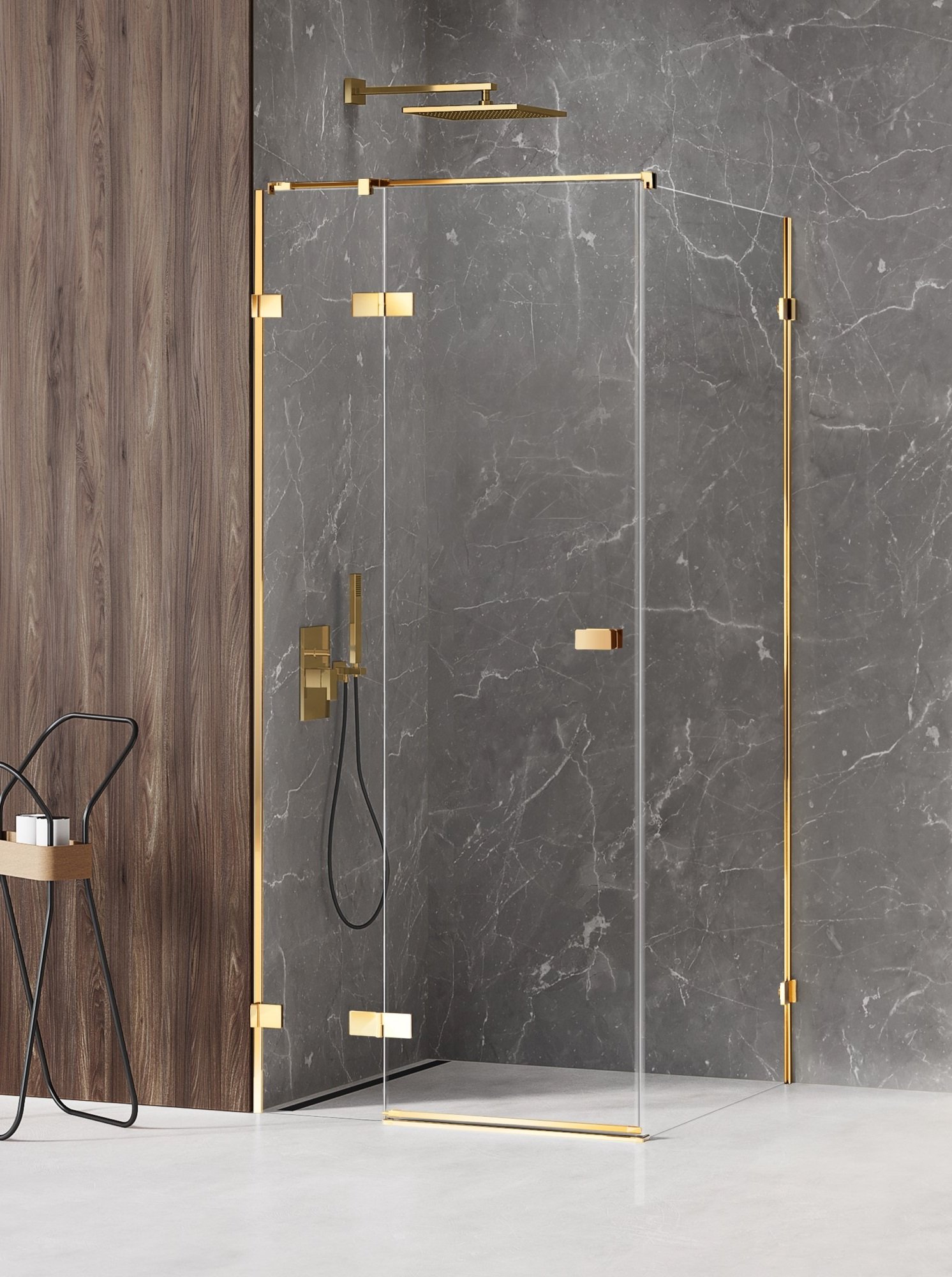 New Trendy Avexa Gold Shine sprchový kout 110x90 cm obdélníkový zlatá lesk/průhledné sklo EXK-1664