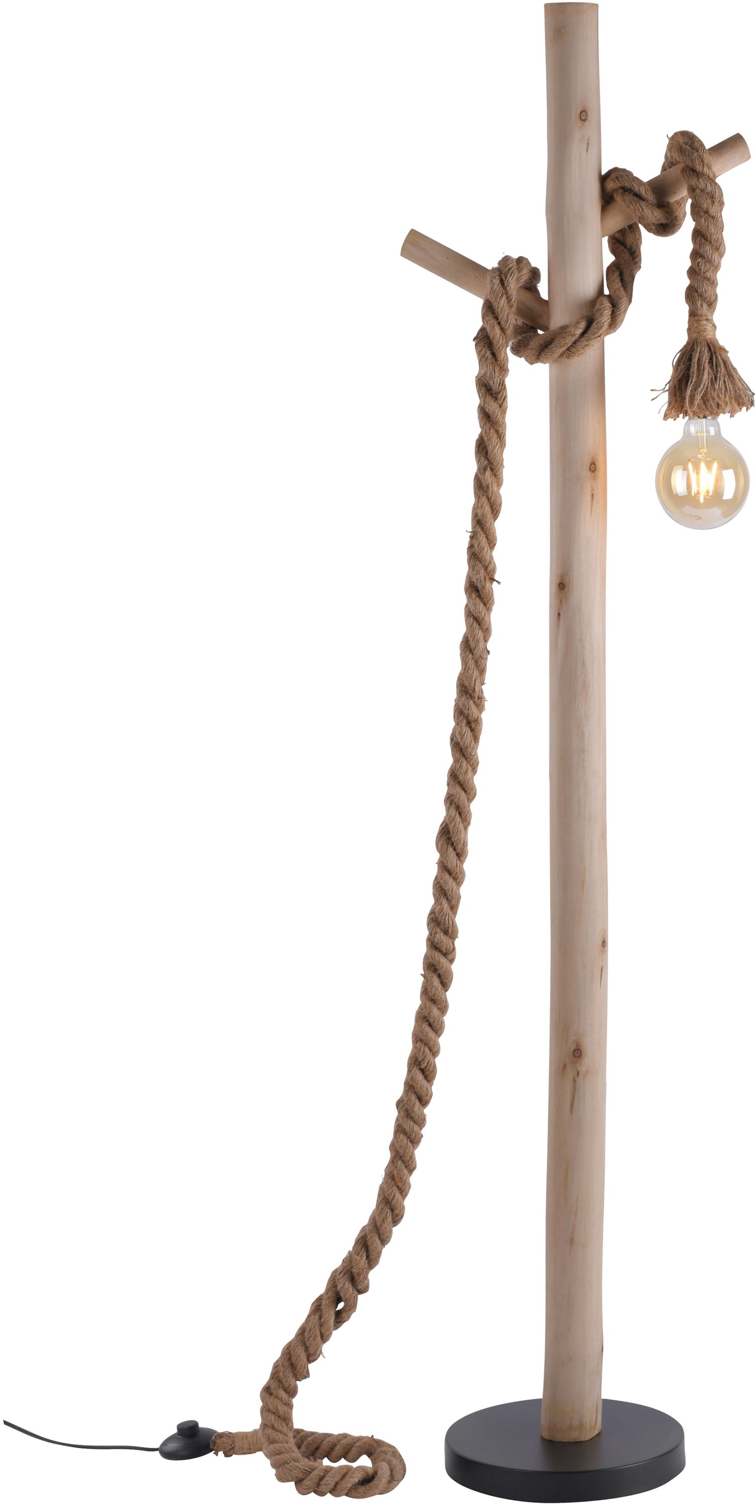 Just Light Rope stojací lampa 1x40 W černá-dřevo-hnědá 15484-18