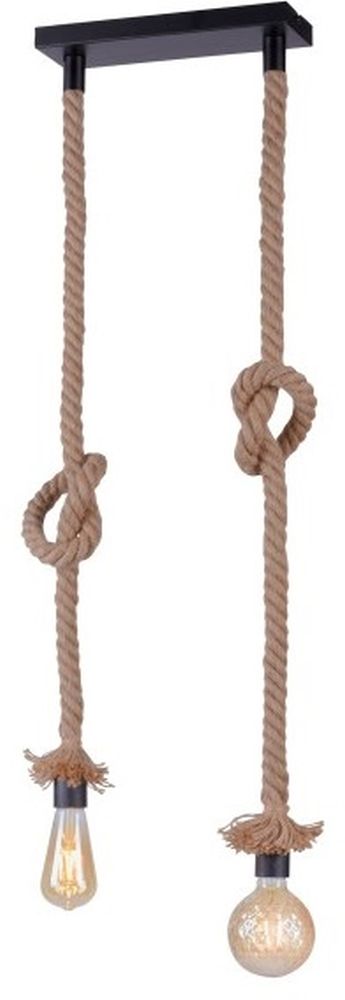 Just Light Rope závěsné svítidlo 2x15 W černá-hnědá 15486-18