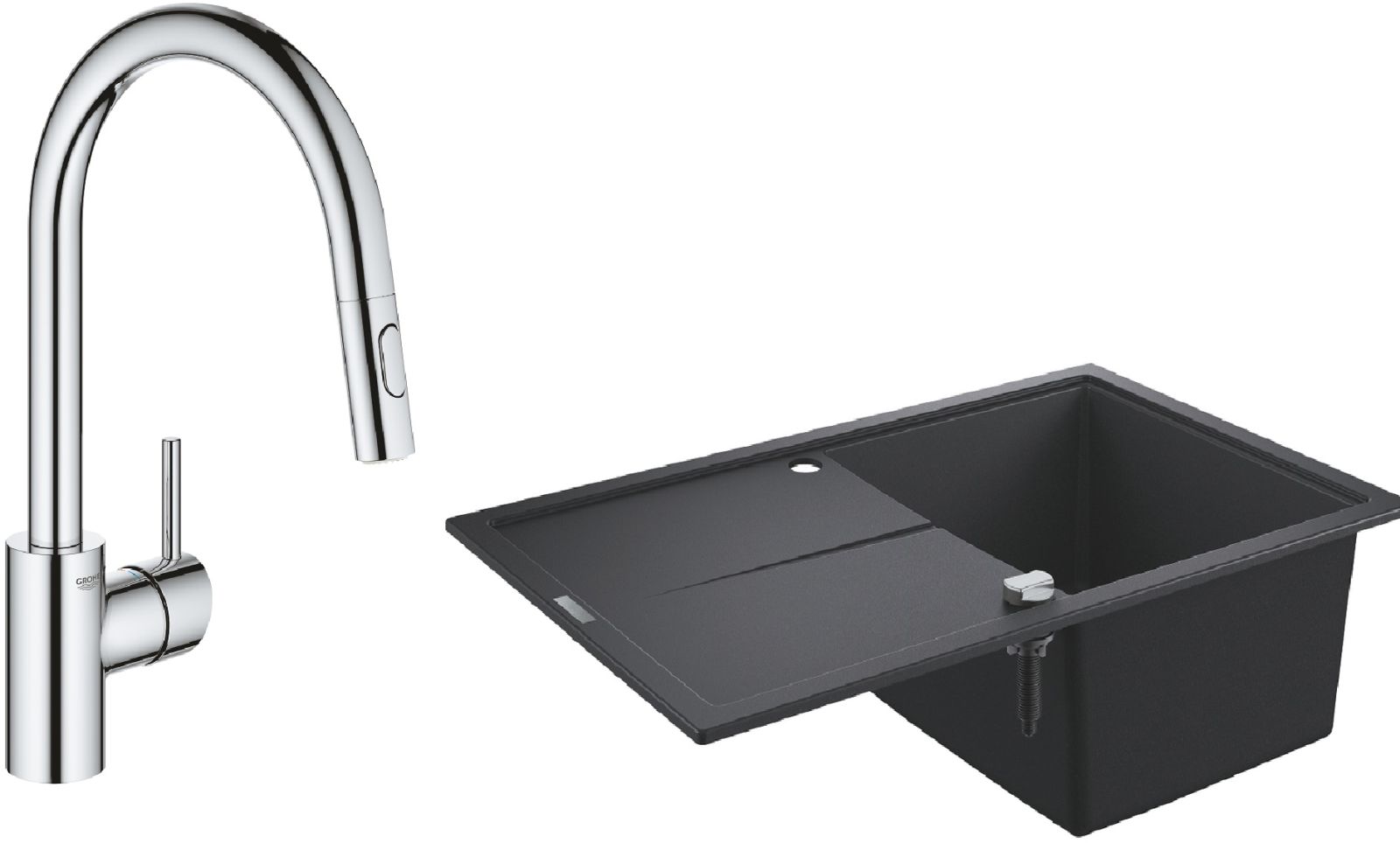 Set granitový dřez Grohe K400 31639AP0, kuchyňská baterie Grohe Concetto 31483002