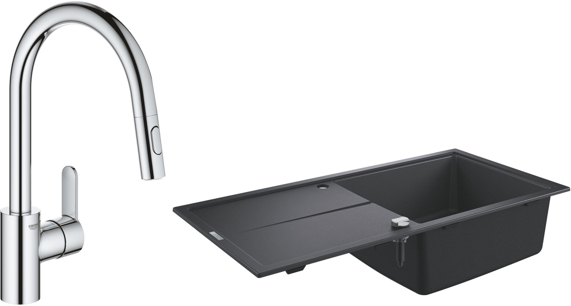 Set granitový dřez Grohe K400 31641AP0, kuchyňská baterie Grohe Eurostyle Cosmopolitan 31482003