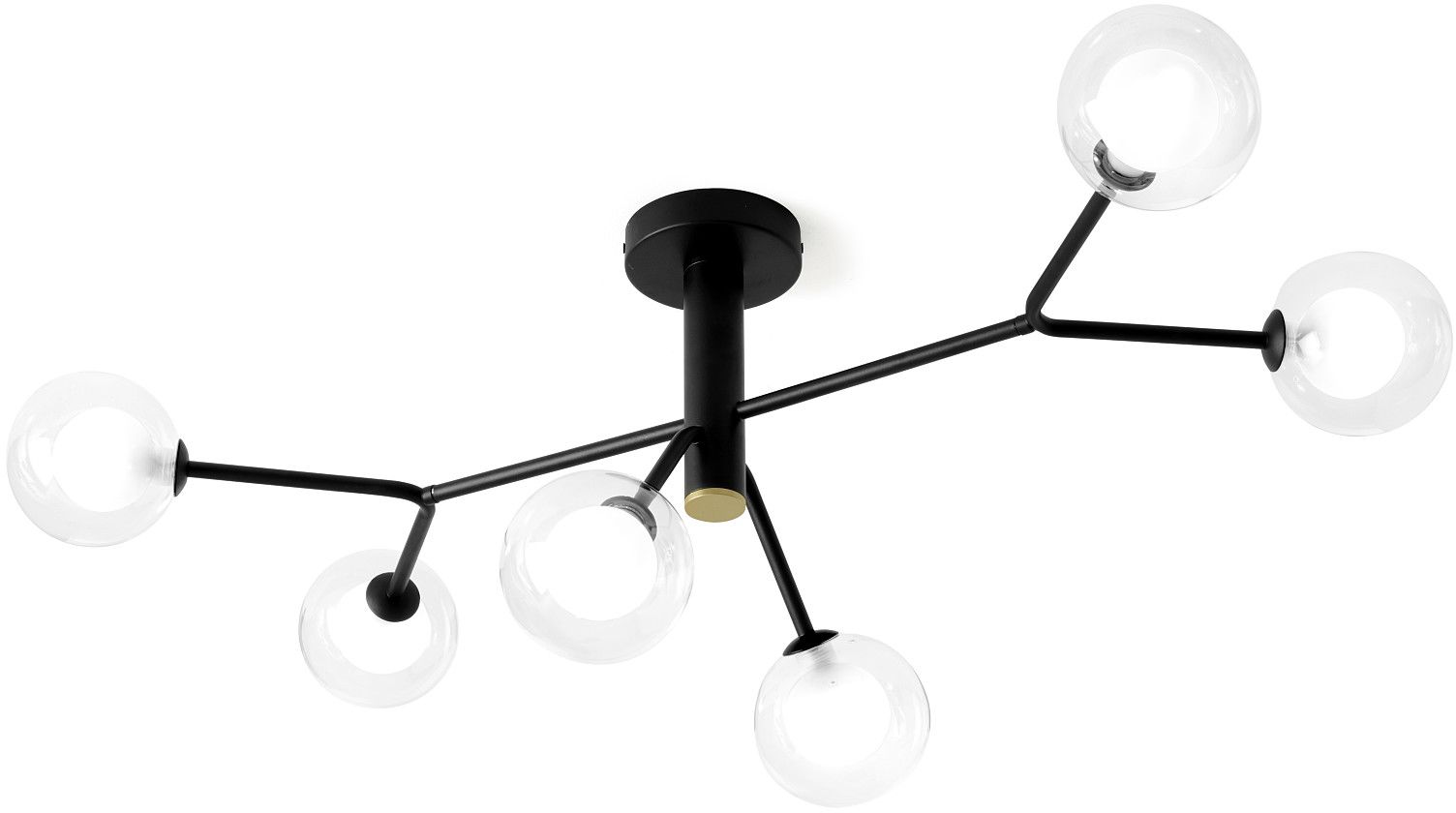 Miloox Cosmo stropní světlo 6x40 W černá-průhledná 1744.165