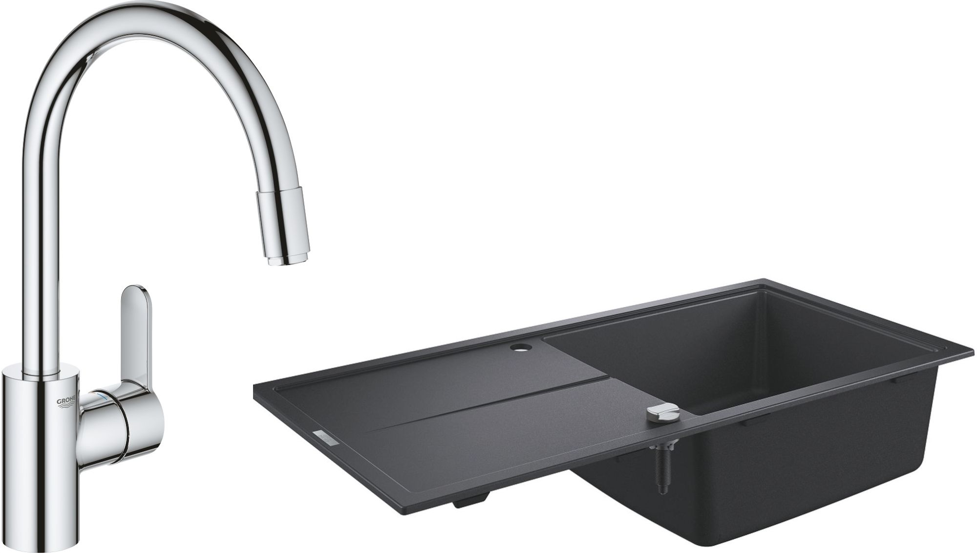 Set granitový dřez Grohe K400 31641AP0, kuchyňská baterie Grohe Eurostyle Cosmopolitan 31126004