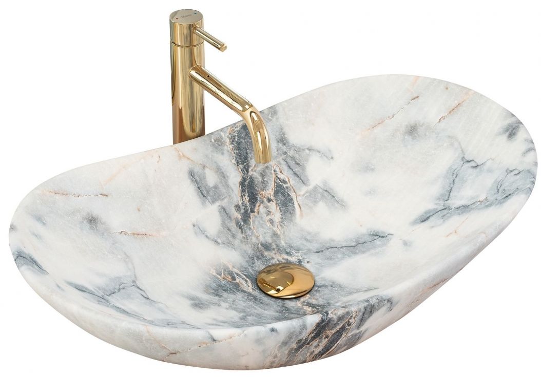 Rea Royal umyvadlo 62x36 cm oválný dvoubarevná REA-U8742