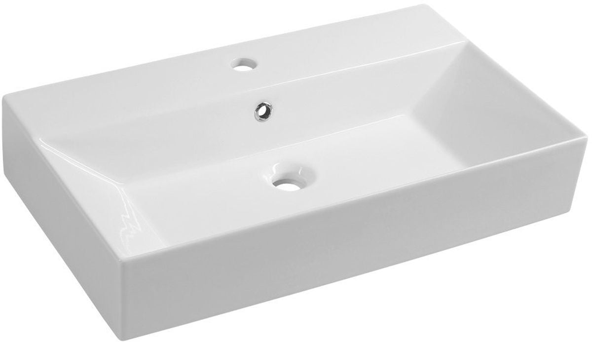 Isvea Sistema umyvadlo 70x42 cm obdélníkový klasický-na pult bílá 10SF50070