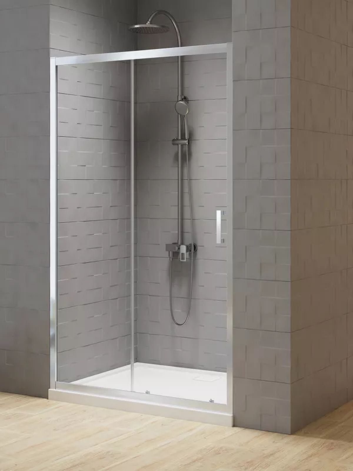 New Trendy New Varia sprchové dveře 100 cm posuvné chrom lesk/průhledné sklo D-0189A
