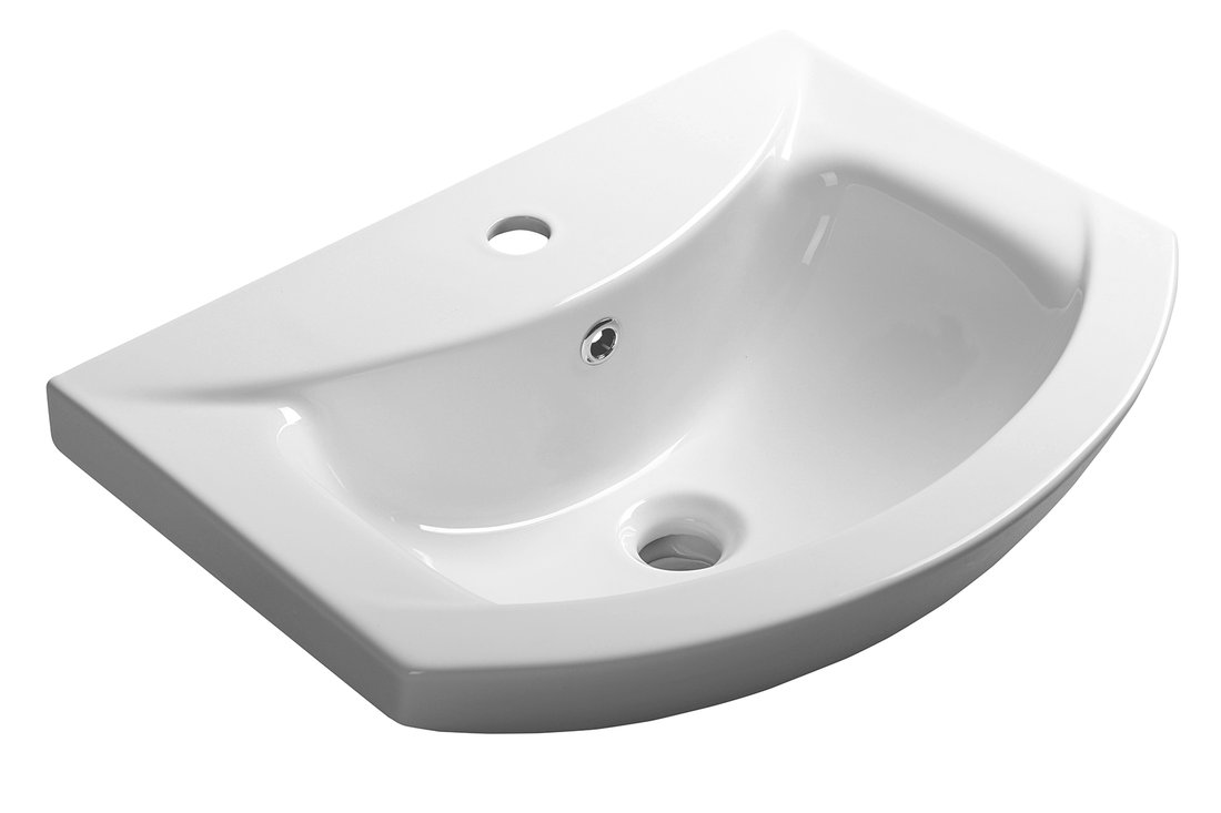 Aqualine Zero umyvadlo 55x43 cm polokulatý nábytkový bílá 6055