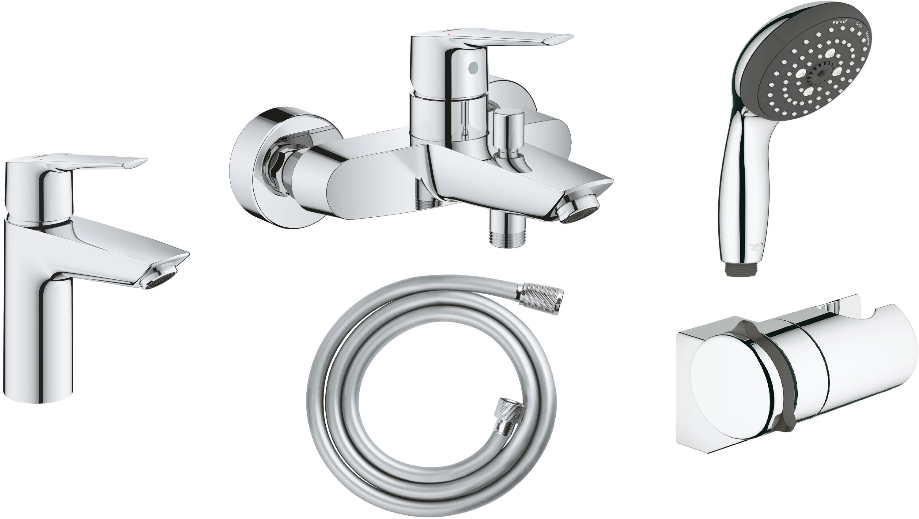 Set vanová baterie Grohe Start 24206002, umyvadlová baterie Grohe Start 23550002, 26031000, 26183000, 28741001