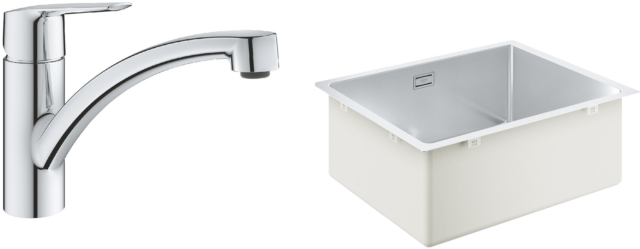 Sada ocelový dřez Grohe K700 31574SD1, kuchyňská baterie Grohe Start 30530002