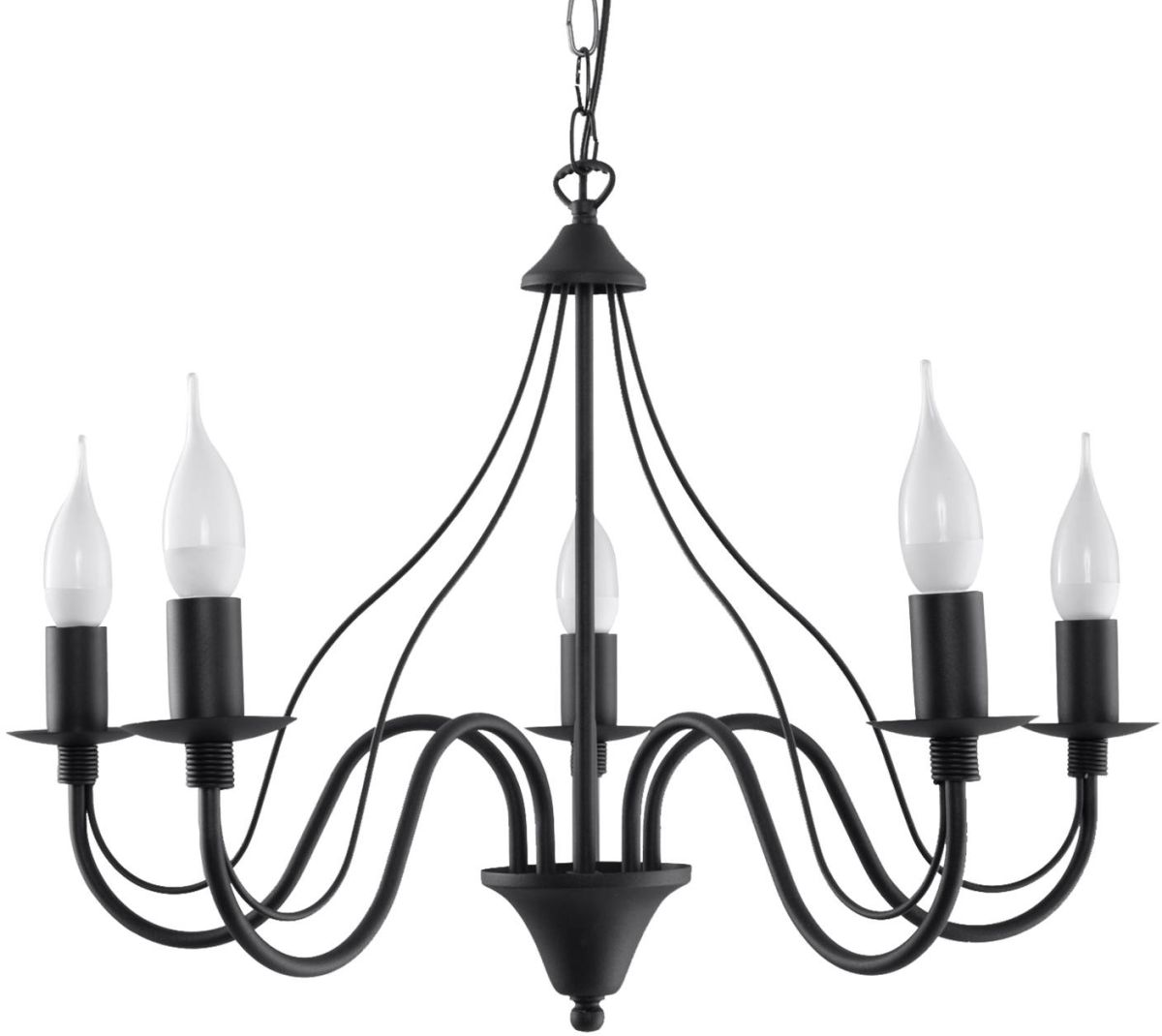 Sollux Lighting Minerwa závěsné svítidlo 5x40 W černá SL.0218