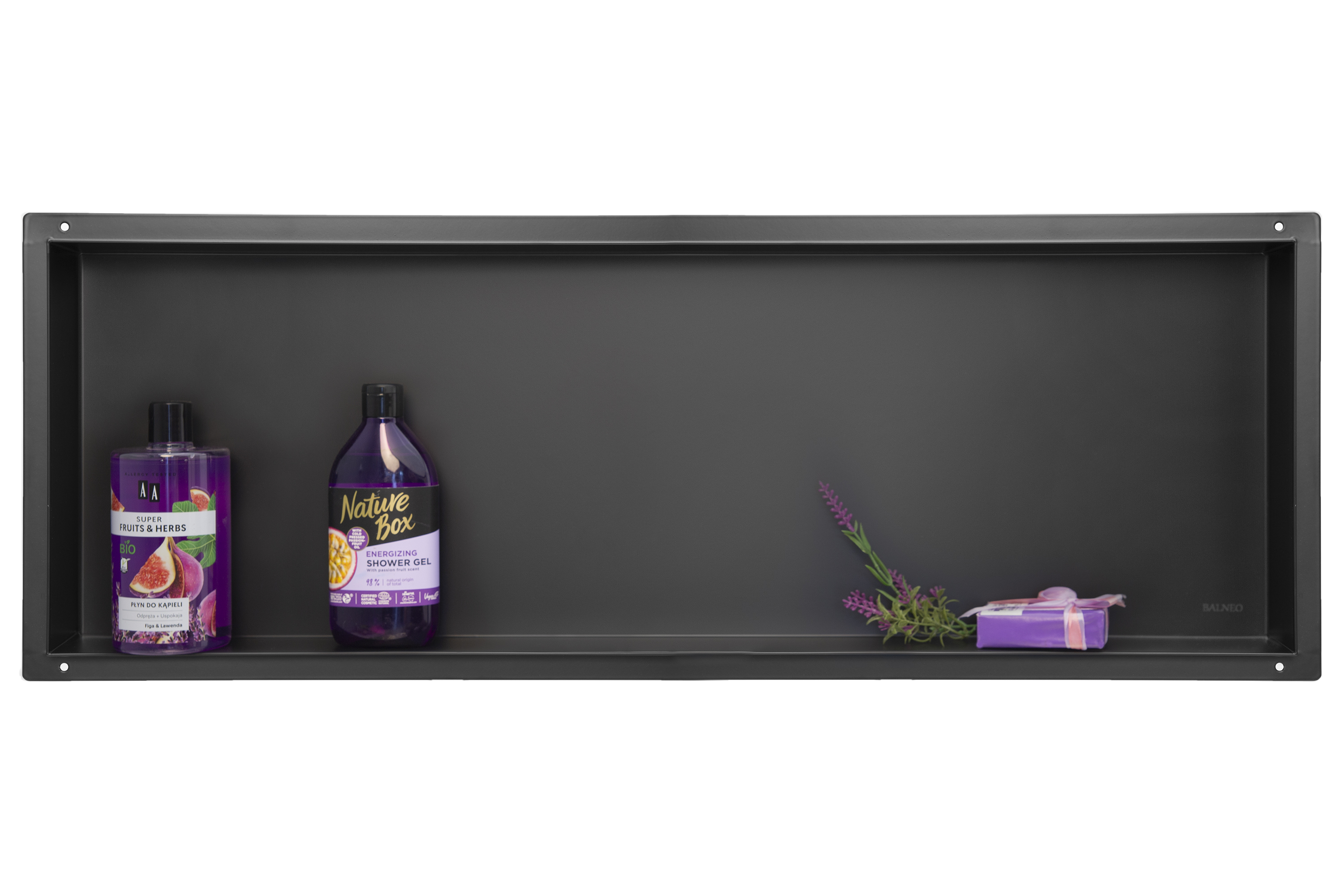 Balneo Wall-Box No Rim Black zápustná polička 90 cm černá OB-BL5-NR