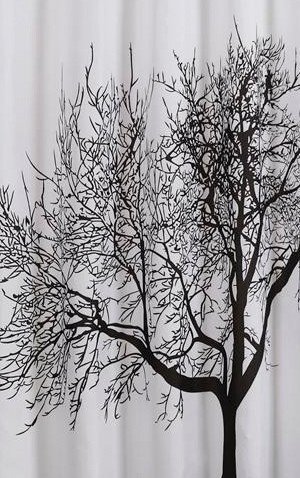 Aqualine sprchový závěs 200x180 cm bílá-černá ZP008