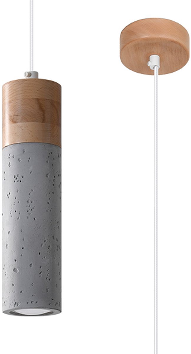 Sollux Lighting Zane závěsné svítidlo 1x40 W šedá/popelavá-dřevo SL.0965