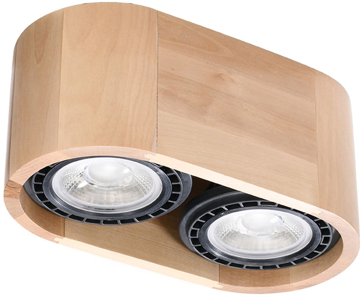 Sollux Lighting Basic stropní světlo 2x40 W dřevo SL.0914