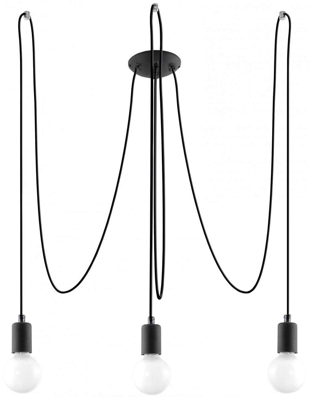 Sollux Lighting Edison závěsné svítidlo 3x60 W černá SL.0370