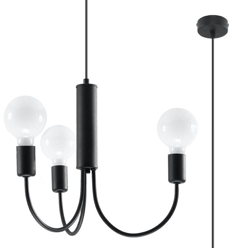 Sollux Lighting Piccolo závěsné svítidlo 3x60 W černá SL.0856