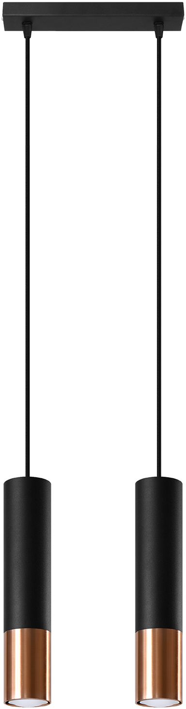 Sollux Lighting Loopez závěsné svítidlo 2x40 W černá-měděná SL.0947